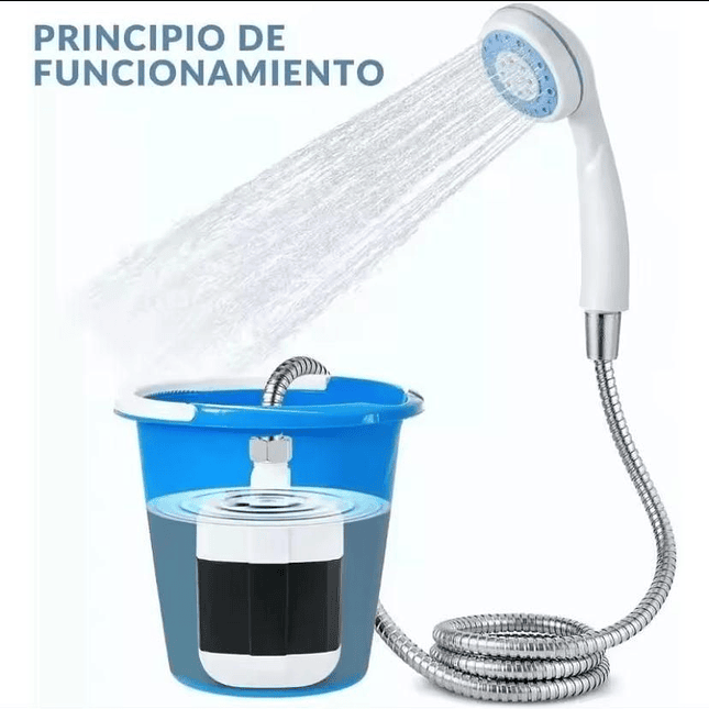 DUCHA ELÉCTRICA PORTÁTIL RECARGABLE  Ideal para Camping y Emergencias 4