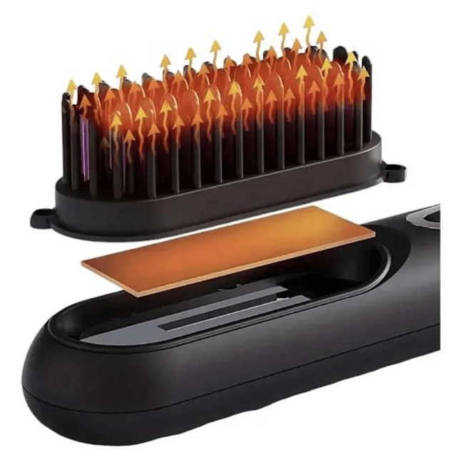 Cepillo Plancha de Cabello Portátil Recargable USB 1
