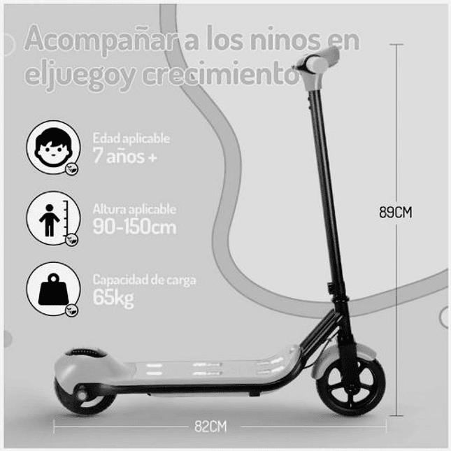 Scooter Eléctrico Infantil con Parlante Bluetooth - gris 4