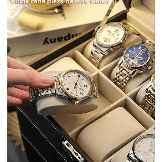 Caja Para Relojes y Estuche Organizador de Joyas 12 Espacios 3