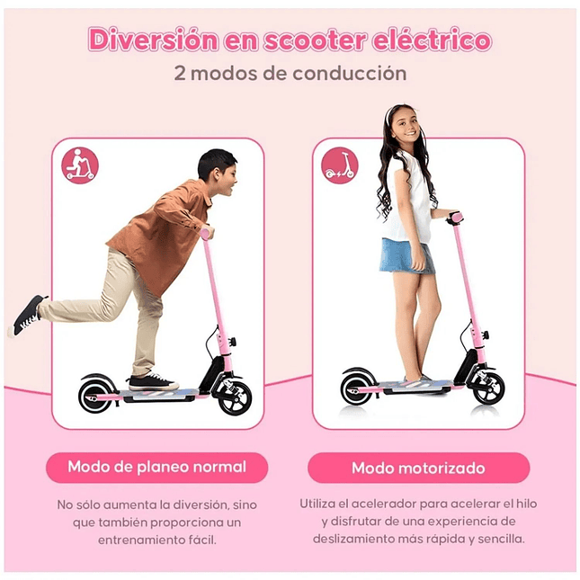 Patineta Eléctrica Plegable para Niños  Motor 180W Luces y Batería de Litio 24V 1