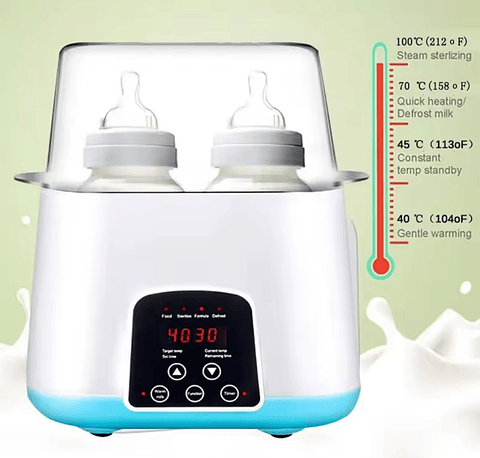 Calentador y Esterilizador de Teteros 6 en 1 con Pantalla Digital