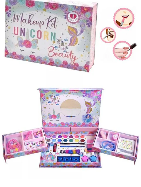 Kit de Maquillaje Infantil Unicornio con Estuche y Espejo