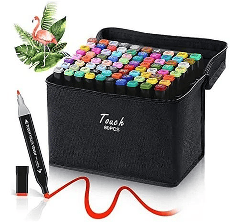 Set de Marcadores con Brillo – 80 Unidades Doble Punta