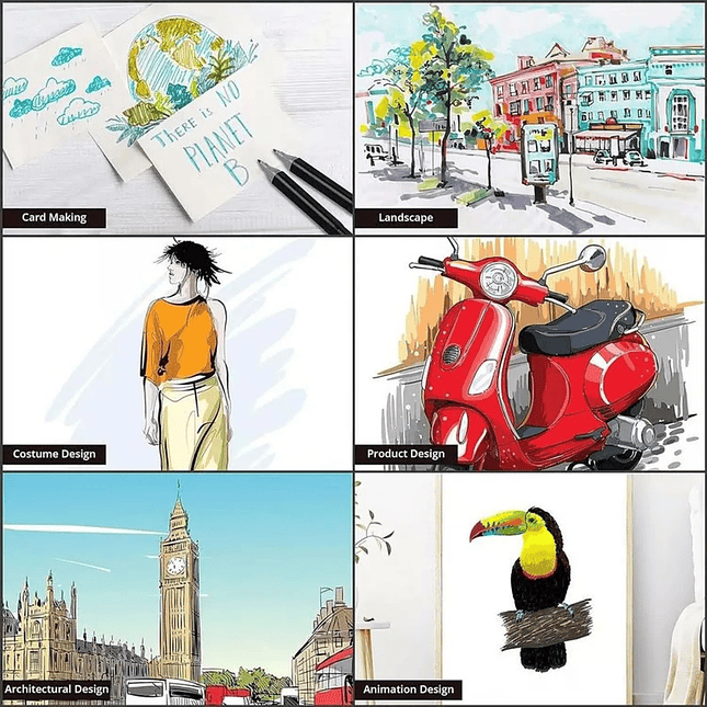 Set de Marcadores con Brillo – 168 Unidades Doble Punta 5