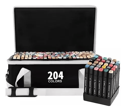 Set de Marcadores con Brillo – 204 Unidades Doble Punta