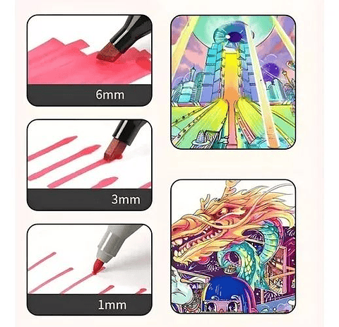 Set de Marcadores con Brillo – 204 Unidades Doble Punta