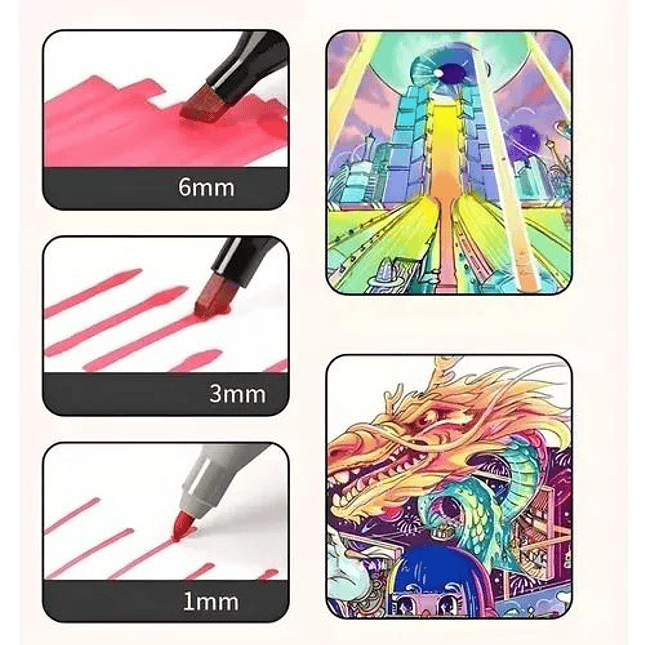 Set de Marcadores con Brillo – 204 Unidades Doble Punta 2