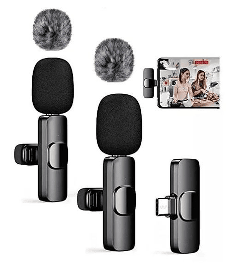 Micrófono de Solapa Doble K9 Tipo C + Peluche