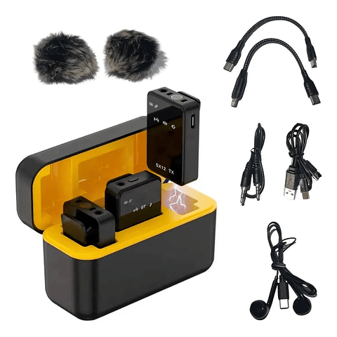 Micrófono Inalámbrico de Solapa 2.4 GHz con Retorno en Tiempo Real – Tipo C y iPhone