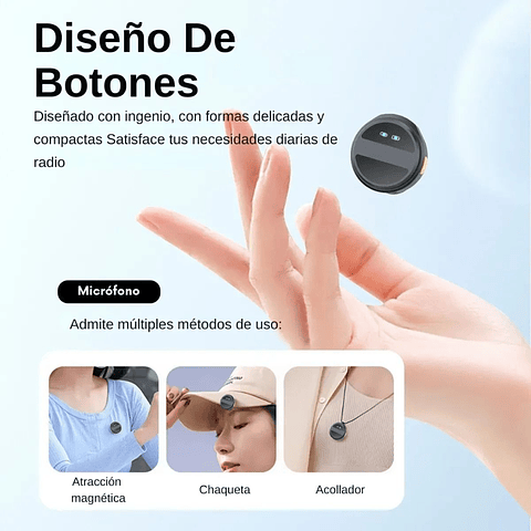 Micrófono Inalámbrico de Solapa con Base de Carga Compatible Tipo C y iPhone