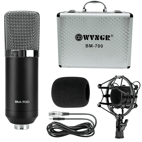 Micrófono Condensador Profesional  Alta Sensibilidad y Sonido Claro