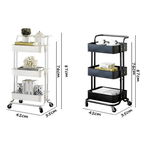 Carrito Utilitario Rodante de 4 Niveles – Multiuso – Estructura en Hierro