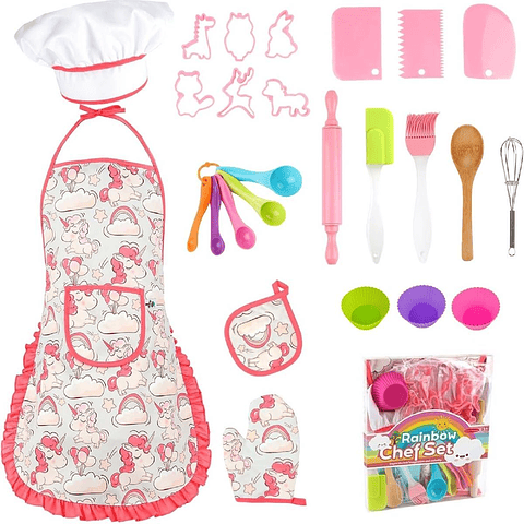Kit de Repostería Infantil con Delantal y Accesorios  Juego de Cocina para Niños