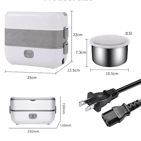 Lonchera Eléctrica Portacomidas 2L  Para Hogar y Carro