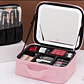Neceser de Maquillaje con Espejo LED  Gran Capacidad - Rosado - Miniatura 3