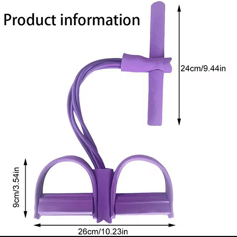 Banda de Resistencia con Pedal 4 Tubos rosado/morado