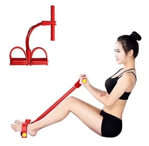 Banda de Resistencia con Pedal 4 Tubos rosado/morado