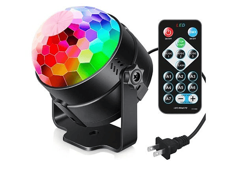 Bola Disco Luz Rítmica DS-113 con Control Remoto – 7 Modos