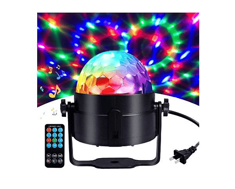 Bola Disco Luz Rítmica DS-113 con Control Remoto – 7 Modos