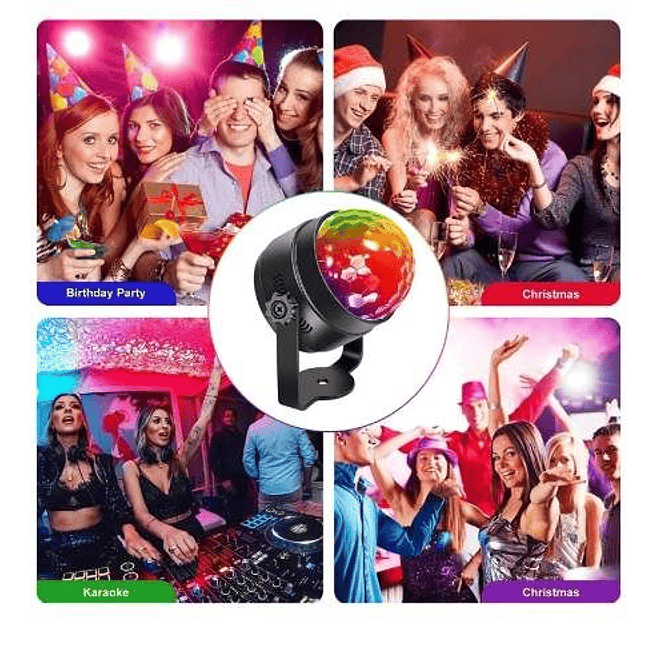 Bola Disco Luz Rítmica DS-113 con Control Remoto – 7 Modos 6