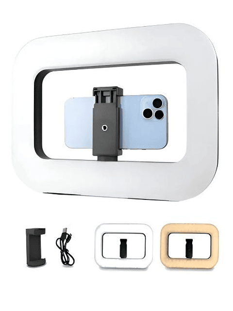 Aro de Luz Rectangular YM200  20W con Soporte para Celular