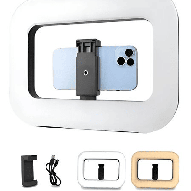 Aro de Luz Rectangular YM200  20W con Soporte para Celular 1