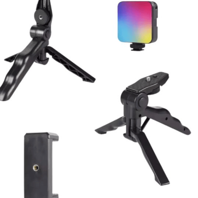 Estabilizador para Celular con Luz RGB, Micrófono y Trípode 3