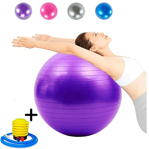 Pelota de Pilates 55 cm Antideslizante con Bomba