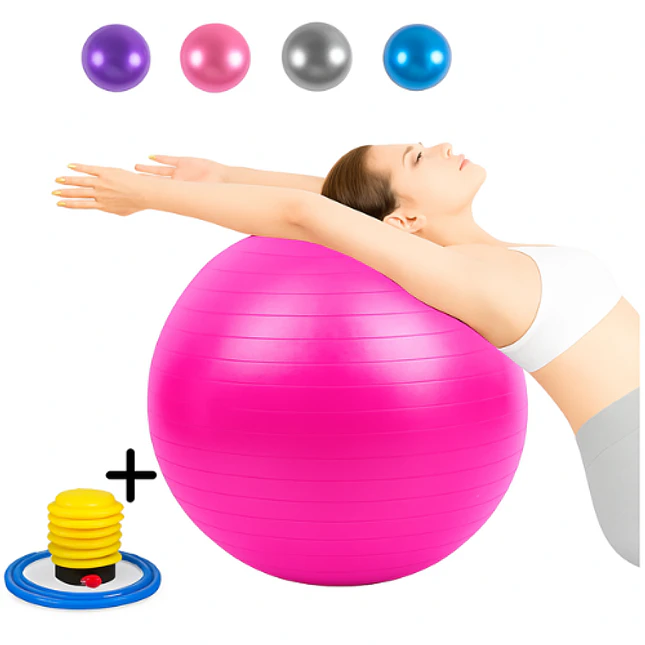 Pelota de Pilates 55 cm Antideslizante con Bomba 5