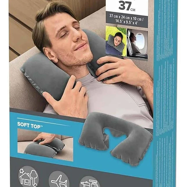 Almohada de Viaje Inflable con Kit  2