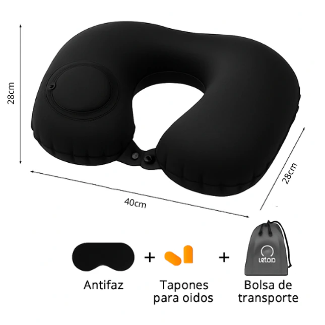 Almohada de Viaje Inflable con Kit  1