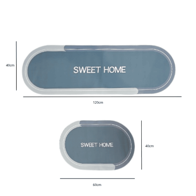 Set x2 Tapetes de Cocina Absorbentes 40x60 y 40x120 2