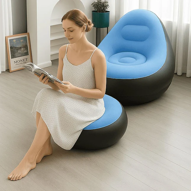 Sillón Puff Inflable Reclinable con Posapiés 3