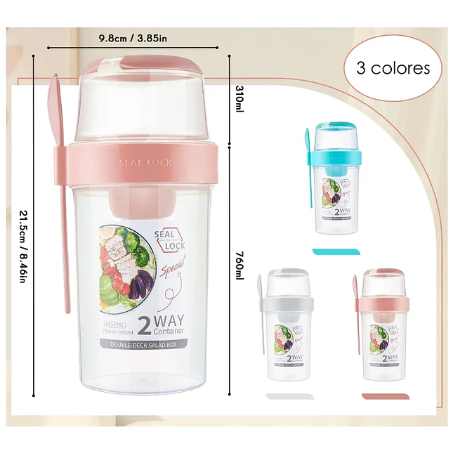 Vaso Doble Compartimiento SL310760 – 1070 ml 6