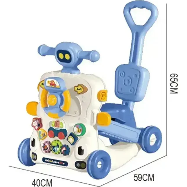 Andador Huanger Multifuncional 6 en 1 Musical – Azul/Gris 3
