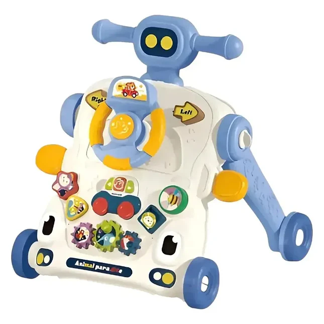 Andador Huanger Multifuncional 6 en 1 Musical – Azul/Gris 1