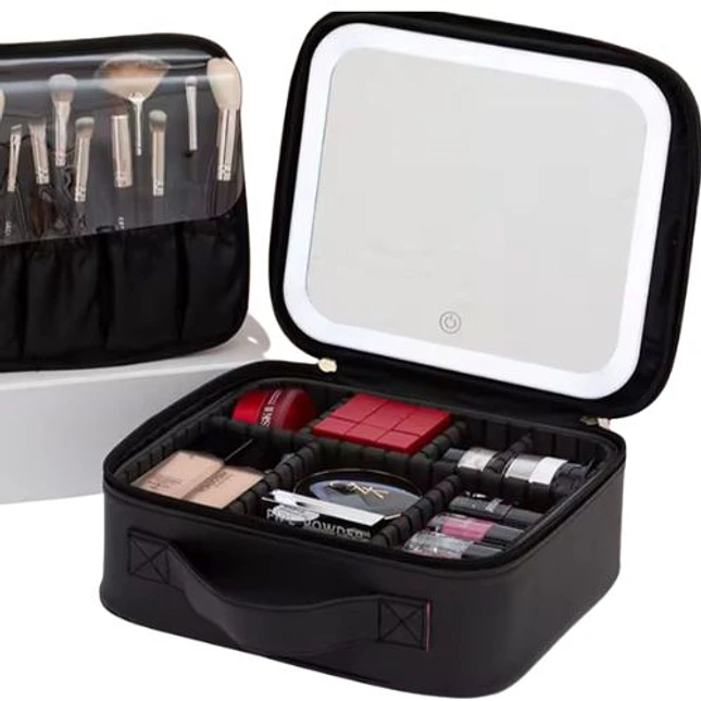 Neceser de Maquillaje con Espejo LED y Divisores Ajustables 2