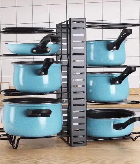 Organizador de Ollas, Tapas y Sartenes Ajustable
