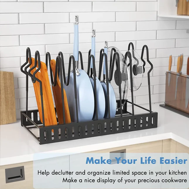 Organizador de Ollas, Tapas y Sartenes Ajustable 3