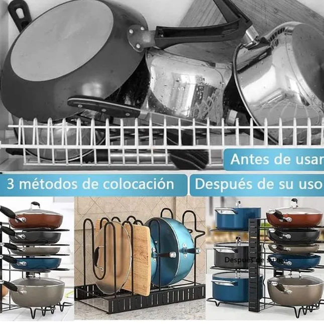 Organizador de Ollas, Tapas y Sartenes Ajustable 5