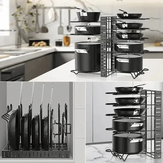 Organizador de Ollas, Tapas y Sartenes Ajustable 6