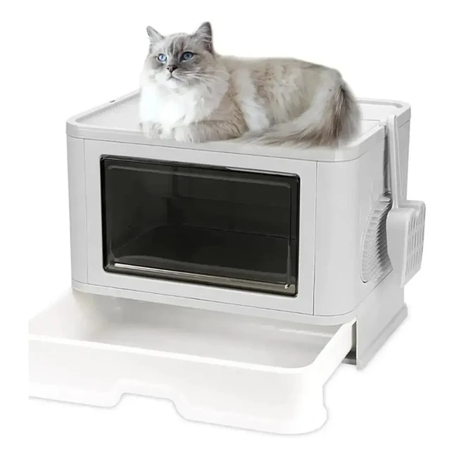 Caja de Arena Plegable para Gatos con Tapa 3