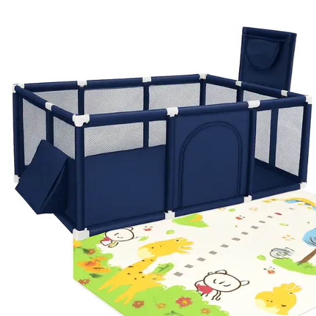 Corral Infantil con Tapete, Aro de Baloncesto y Portería 2