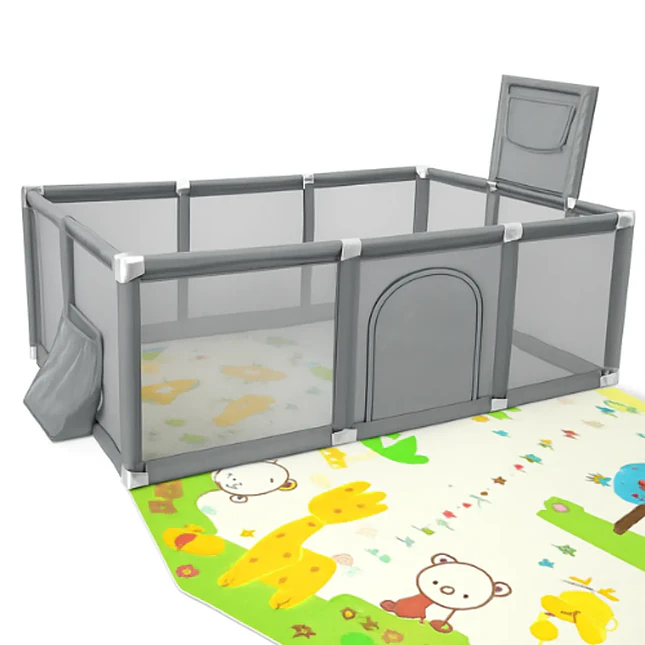 Corral Infantil con Tapete, Aro de Baloncesto y Portería 3