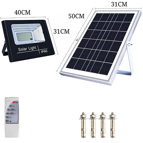 Lámpara Reflector Solar Jortan 600W con Panel y Control Remoto