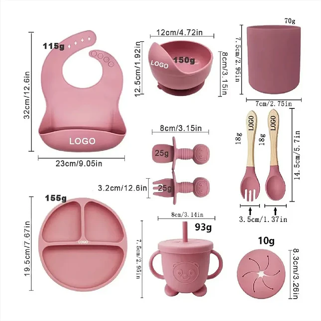 Set de Alimentación para Bebé 8 Piezas de Silicona 5
