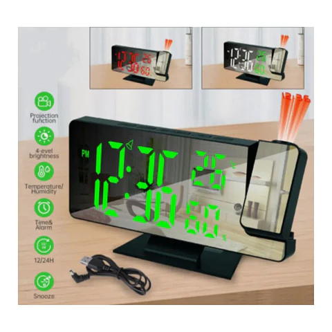 Reloj Despertador Digital con Proyección 180°