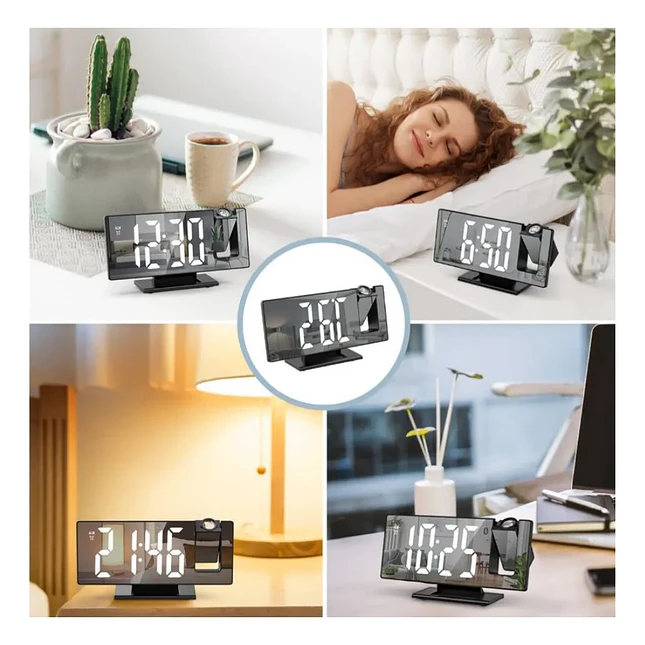 Reloj Despertador Digital con Proyección 180° 3