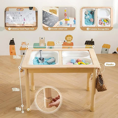 Mesa Sensorial Infantil con Almacenamiento